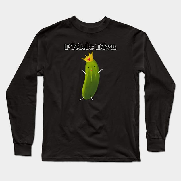 Pickle Diva Queen Long Sleeve T-Shirt by chellan